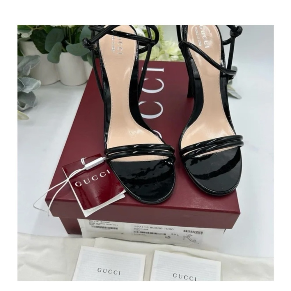 Gucci, patent leather strap sandals size 39.5 made in Italy - Picture 3 of 8